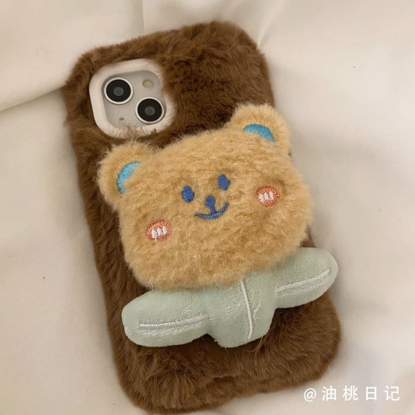 Plush Cute Winter iphone 14 pro max Case Girl